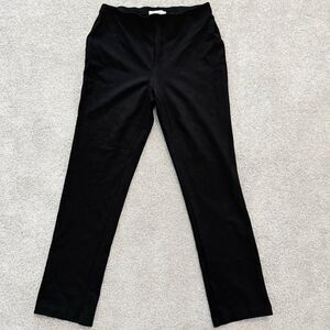 Liz Claiborne Alexis Pull-On Pants Women's Medium Black Straight Leg Flat Front